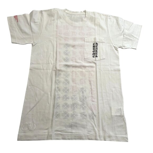 Chrome Hearts Pink Letters T-Shirt in White - Picture 1 of 10